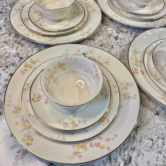 Vintage POPE GOSSER CLEMENTINE China USA 16 pc/4 Place Settings - Picture 1 of 8